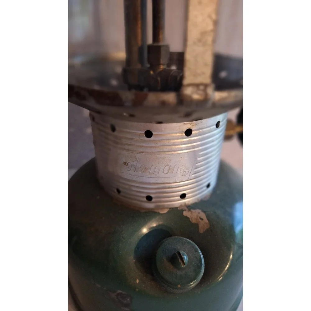 Coleman Lantern 220F Dated Feb 1966 Double Mantle Green Camping Vintage USA